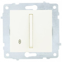 OVIVO мех. выкл. СУ 1 кл. 10А (узкая клавиша, проходной) крем (ко всем рамкам) 610-000202-209