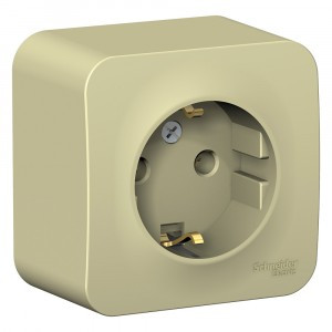 Systeme Electric BLANCA роз. ОУ 1 мест. 16А беж. (пл.осн., земля, изол.пл.) BLNRA010117 (12!)