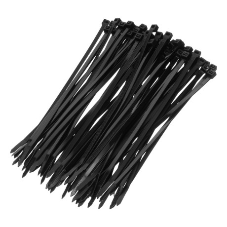 Хомуты, 200 x 4.8 мм, пластиковые, черные, 100 шт Сибртех