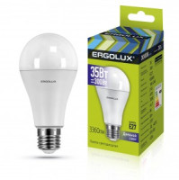 Ergolux ЛОН A70 E27 35W(3360lm 270°) 6500K 6K матовая 135x67 пластик/алюм. LED-A70-35W-E27-6K
