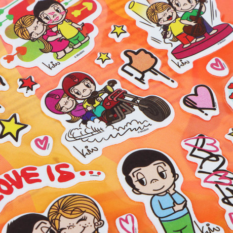 Наклейки объемные 11х20см Love is