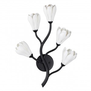 ODEON LIGHT 5090/5W MODERN ODL25 561 черн. мат./белый/фарфор Бра G4 LED 5x5W GARDI