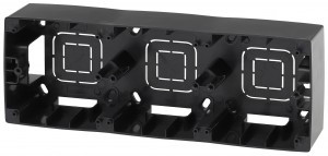 ЭРА 12 коробка-переходник ОУ для накл. монтажа 3 пост. роз. черный 12-6103-06 5776