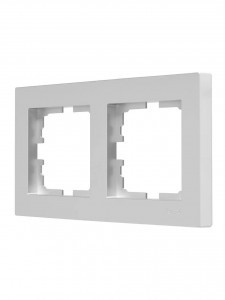 Lezard VESNA рамка СУ 2 мест. (горизонт) матовое серебро 742-4300-147