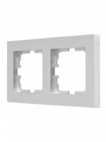Lezard VESNA рамка СУ 2 мест. (горизонт) матовое серебро 742-4300-147