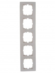 Lezard KARINA рамка 5 мест. (горизонт.) б/вст крем (ABS) 707-0300-150