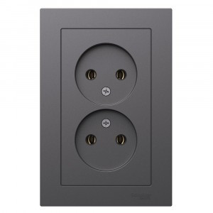 Systeme Electric AtlasDesign роз. СУ 2 мест., 16А, БАЗАЛЬТ ATN001420 (6!)