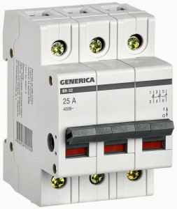 IEK GENERICA выкл. нагрузки (мини-рубильник) ВН-32 3Р 25А