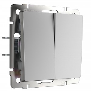 Werkel мех. выкл. СУ 2 кл. 10A (серебрян.)  (WL06-SW-2G a029822)W1120006 a051500