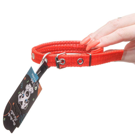 Ошейник 40*1,5 см брезент с акрил пен МИКС NA2625 (600