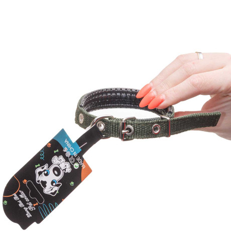 Ошейник 40*1,5 см брезент с акрил пен МИКС NA2625 (600