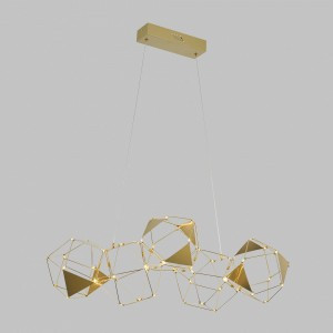 Eurosvet св-к св/д подвес. LED 2087lm 750х310х1500 металл медь Uma 90368/5 Умный дом a065025