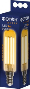 ФОТОН лампа св/д T25 E14 4W(400lm) 2200K 2K филамент без пульсации 89x25 3г арт.23936