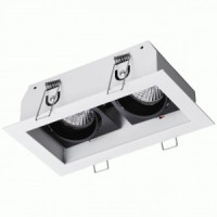NOVOTECH 370713 SPOT NT20 113 бел./черн. встр. св-к IP20 GU10 2x50W 220V 65x103 GESSO