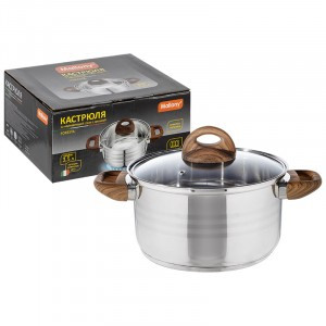 Кастрюля с крышкой FORESTA 3,5л нерж сталь, ручки soft touch, трехслойное дно 106802 Mallony