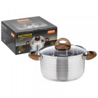 Кастрюля с крышкой FORESTA 3,5л нерж сталь, ручки soft touch, трехслойное дно 106802 Mallony