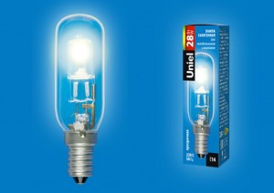 Uniel F25 E14 28W(420lm) галоген, для холодильников и вытяжек 25x80 HCL-28/CL/E14/F25 special