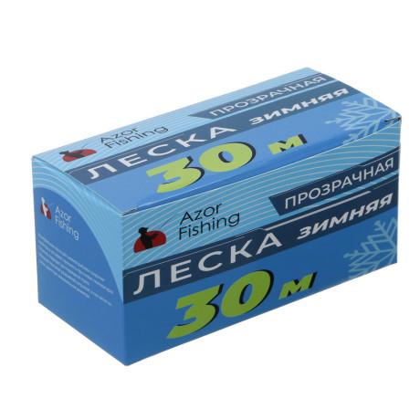 Леска зимняя тм AZOR FISHING, 30м, 0,12мм, 1,35кг, прозрачная