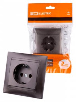 TDM ЛАМА роз. СУ 2П земля 16А 250В шоколад (10!) SQ1815-0523