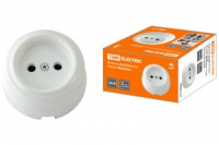 TDM Болонь роз. 1 мест. 10А бел. фарфоровая 250В) Ретро SQ1820-0004