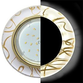 Ecola GX53 H4 LD5310 св-к Стекло Круг подсветка 4K Золото-золото на белом 38x126 SG53RNECH (10!)