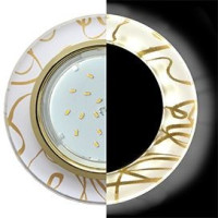 Ecola GX53 H4 LD5310 св-к Стекло Круг подсветка 4K Золото-золото на белом 38x126 SG53RNECH (10!)