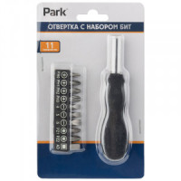 Park Отвертка с набором бит, 11 предметов, пластиковые рукоятки 109102