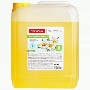 Мыло-крем жидкое OfficeClean Professional "Антибактериальное", с ромашкой, канистра, 5л