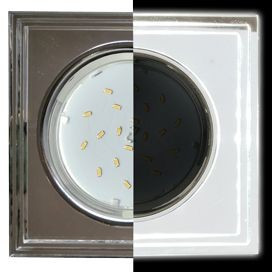 Ecola GX53 H4 LD5315 св-к Стекло Квадрат ступен.подсветка 4K Хром-хром зерк. 38x120 SM53SSECH (10!)