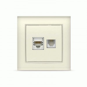 UNIVersal Бриллиант роз. телеф./компьют. СУ 2 мест. сл. кость (керам. осн., RJ11+RJ45) 7948837