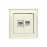 UNIVersal Бриллиант роз. телеф./компьют. СУ 2 мест. сл. кость (керам. осн., RJ11+RJ45) 7948837