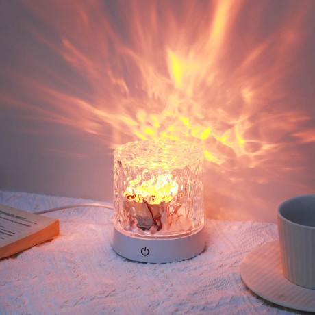 Светильник LED, 9х9х10 см, с живым светом, USB, полистирол, 3 цвета(белый, теплый, белый теплый)