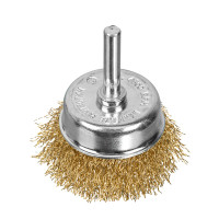 Щетка для дрели, 50 мм, &quot;чашка&quot; со шпилькой, латунированная витая проволока Matrix