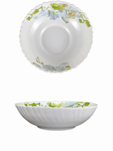 Тарелка суповая Голубая орхидея 18см, 650мл стекло (кратность 6шт!!!) МФК MFK21063