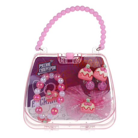 Набор детской бижутерии BY Русские супергерои: браслет, кольцо, клипсы, заколка, 3 дизайна