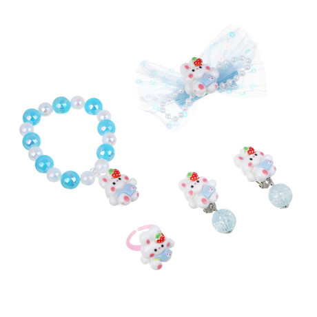 Набор детской бижутерии BY Русские супергерои: браслет, кольцо, клипсы, заколка, 3 дизайна