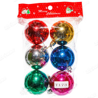Шар Т173 6шт 6см (глянцевые) микс (120)