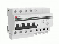 EKF диф. автомат АД-4 6А/10мА х-ка C, тип АС, электрон., защита 270В 4,5кА EKF PROxima DA4-06-10-pro