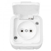 Bylectrica ПРАЛЕСКА АКВА роз. ОУ 1 мест. 16А бел. (пластик, крышка, IP54) РА16-296