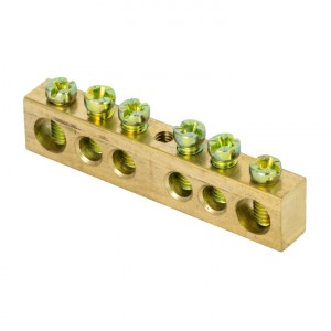 EKF Шина PEN "ноль-земля" 8х12мм 6 отверстий латунь крепеж по краям PROxima sn0-125-6-k