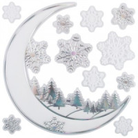 Наклейка новогод.  &quot;Зимняя ночь&quot; 28*28см, ПВХ Волшебная страна