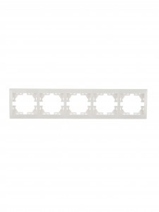 Lezard Мира рамка 5 мест. (б/вст, горизонт.) бел. (PC) 701-0200-150