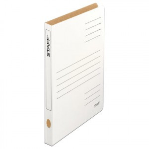 Скоросшиватель из микрогофрокартона STAFF, 30 мм, до 300л., белый, 128991