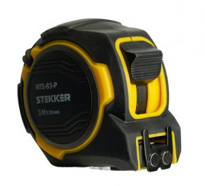STEKKER Рулетка 3м*16мм, прорезинен.корпус, автостоп, магнит, двухстор.нанесение MTS-83-P 50209