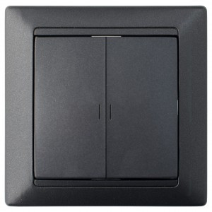 Bylectrica СТИЛЬ выкл. 2 кл. СУ инд. черный графит, (С510-815 черный графит)