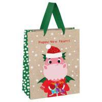 Пакет подарочный 26*32*12см MESHU &quot;Dragon&quot;, отд. фольгой, блестки, крафт 354577