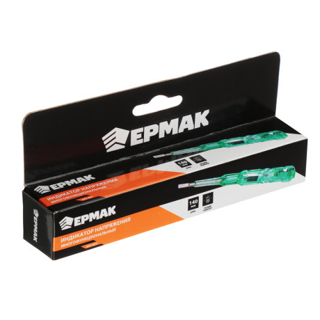 ЕРМАК Индикатор напряжения многофункц. (отвертка-пробник), конт/бесконт - 70-250В, 70-10 000В, 140мм