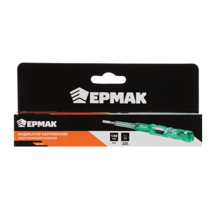 ЕРМАК Индикатор напряжения многофункц. (отвертка-пробник), конт/бесконт - 70-250В, 70-10 000В, 140мм