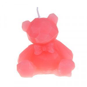 LADECOR Свеча ароматическая, формовая, в виде мишки, парафин, аромат - фрезия, 7 см, розовый
