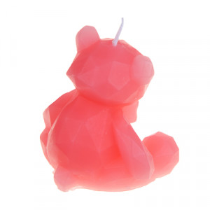 LADECOR Свеча ароматическая, формовая, в виде мишки, парафин, аромат - фрезия, 7 см, розовый